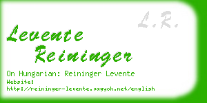 levente reininger business card